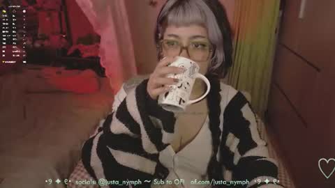 Snapshot of blushing_nymph chatting on 06/22/26, 03:25 Im Nym Justa nymph on twitter and IG online show from 06/22/26, 03:25