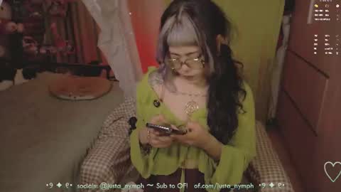 Snapshot of blushing_nymph chatting on 06/26/26, 12:37 Im Nym Justa nymph on twitter and IG online show from 06/26/26, 12:37