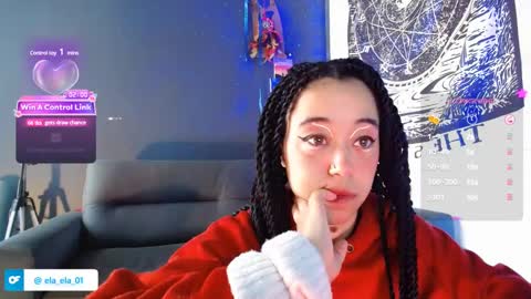 Snapshot of ela_0 chatting on 01/12/25, 12:23 Ela Help me reach 100 thumbs up online show from 01/12/25, 12:23