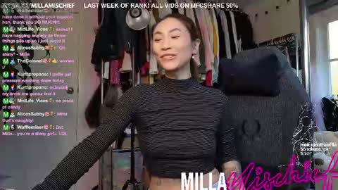 Snapshot of millamischief chatting on 06/27/26, 04:39 Milla Mischief online show from 06/27/26, 04:39