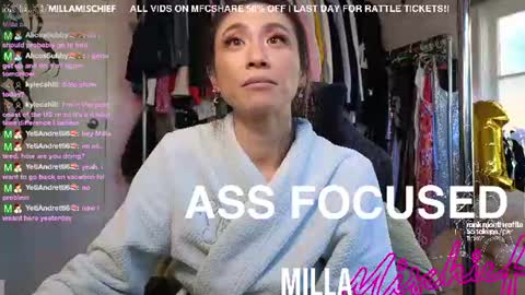 Snapshot of millamischief chatting on 06/30/26, 10:11 Milla Mischief online show from 06/30/26, 10:11
