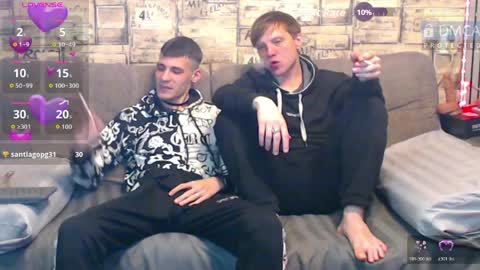 Max tall dark-haired guy with tattoos and Phil blond-haired online show from 03/26/26, 02:50