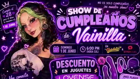Vainilla Independent model online show from 06/17/26, 01:30