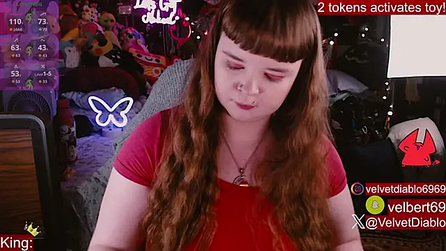 Snapshot of VelvetDiablo chatting on 05/19/26, 12:27 VelvetDiablo online show from 05/19/26, 12:27